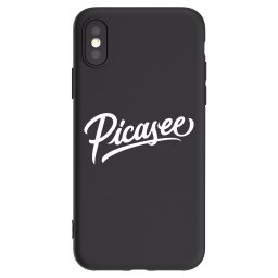 Fekete szilikon tok az alábbi mobiltelefonokra Apple iPhone X/XS - Picasee - old logo - white