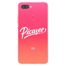 Átlátszó szilikon tok az alábbi mobiltelefonokra Xiaomi Mi 8 Lite - Picasee - old logo - white