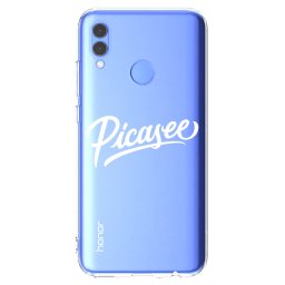 Átlátszó szilikon tok az alábbi mobiltelefonokra Huawei P Smart 2019 - Picasee - old logo - white