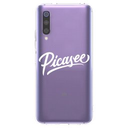 Átlátszó szilikon tok az alábbi mobiltelefonokra Xiaomi Mi 9 - Picasee - old logo - white