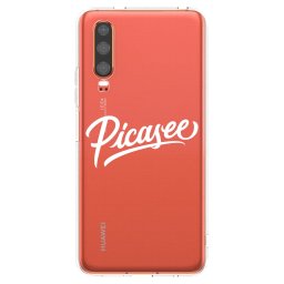 Átlátszó szilikon tok az alábbi mobiltelefonokra Huawei P30 - Picasee - old logo - white