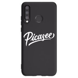 Fekete szilikon tok az alábbi mobiltelefonokra Huawei P30 Lite - Picasee - old logo - white