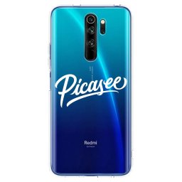 Átlátszó szilikon tok az alábbi mobiltelefonokra Xiaomi Redmi Note 8 Pro - Picasee - old logo - white