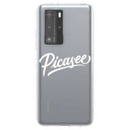 Átlátszó szilikon tok az alábbi mobiltelefonokra Huawei P40 Pro - Picasee - old logo - white