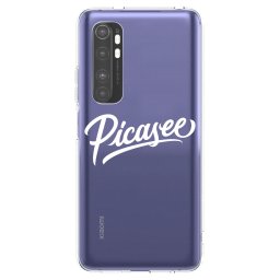 Átlátszó szilikon tok az alábbi mobiltelefonokra Xiaomi Mi Note 10 Lite - Picasee - old logo - white
