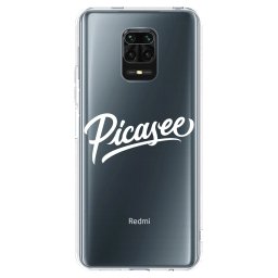 Átlátszó szilikon tok az alábbi mobiltelefonokra Xiaomi Redmi Note 9S - Picasee - old logo - white