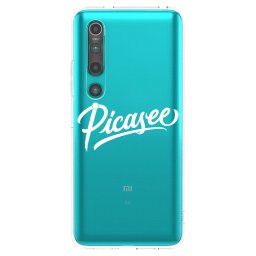 Átlátszó szilikon tok az alábbi mobiltelefonokra Xiaomi Mi 10 - Picasee - old logo - white