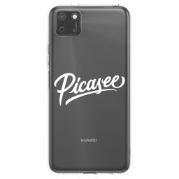 Átlátszó szilikon tok az alábbi mobiltelefonokra Huawei Y5P - Picasee - old logo - white
