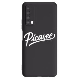 Fekete szilikon tok az alábbi mobiltelefonokra Huawei P Smart 2021 - Picasee - old logo - white