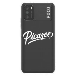 Átlátszó szilikon tok az alábbi mobiltelefonokra Xiaomi Poco M3 - Picasee - old logo - white