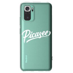 Átlátszó szilikon tok az alábbi mobiltelefonokra Xiaomi Redmi Note 10 Pro - Picasee - old logo - white