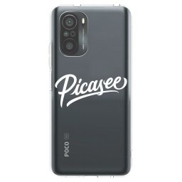 Átlátszó szilikon tok az alábbi mobiltelefonokra Xiaomi Poco F3 - Picasee - old logo - white