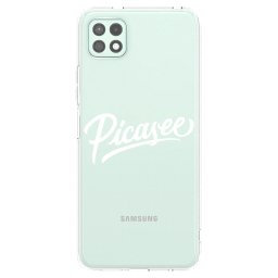 Átlátszó szilikon tok az alábbi mobiltelefonokra Samsung Galaxy A22 A226B 5G - Picasee - old logo - white