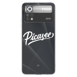 Átlátszó szilikon tok az alábbi mobiltelefonokra Xiaomi Poco X4 Pro 5G - Picasee - old logo - white