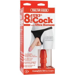 Doc Johnson Vac-U-Lock - Complete Set 8 inch felcsatolható dildó