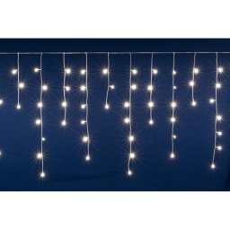 LED-es sorolható jégcsap fényfüggöny, 5 m, IP44, 200LED, melegfehér