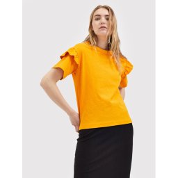 Selected Femme Póló Rylie 16079837 Narancssárga Regular Fit