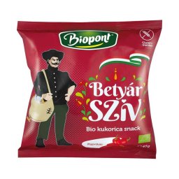 Biopont Betyár szív bio kukorica snack paprikás ízesítéssel 45g