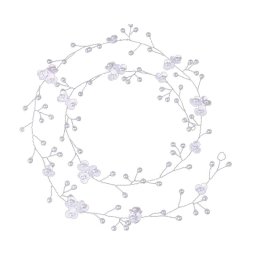 Kézzel készített, gyöngyös-virágos esküvői hajdrót - 1m