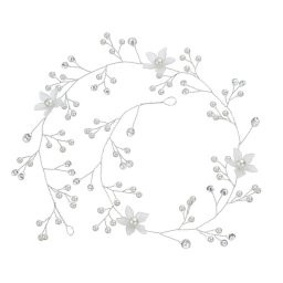 Kézzel készített, virágos esküvői hajdrót, gyöngyökkel