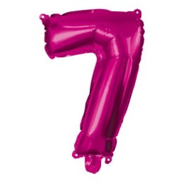 Rózsaszín Hot Pink 7-es szám fólia lufi 95 cm