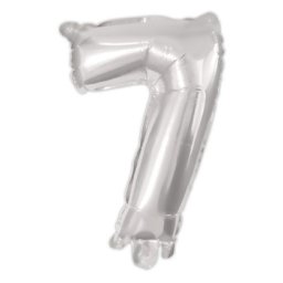 Ezüst Silver 7-es szám fólia lufi 95 cm