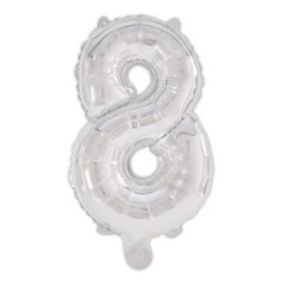Ezüst Silver 8-as szám fólia lufi 95 cm