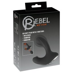 Rebel RC - akkus, rádiós, felpumpálható anál vibrátor (fekete)