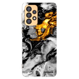 Átlátszó szilikon tok az alábbi mobiltelefonokra Samsung Galaxy A33 5G A336 - Black Gold 2