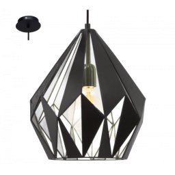 LED lámpa függeszték , mennyezeti , E27 , acél , fekete , ezüst , EGLO , CARLTON 1 , 49255