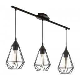 LED lámpa függeszték , mennyezeti , 3 x E27 , acél , fekete , EGLO , TARBES , 94189