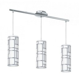 LED lámpa függeszték , mennyezeti , 3 x E27 , króm , fehér , üveg , EGLO , BAYMAN , 92563