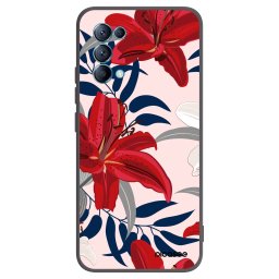 Fekete szilikon tok az alábbi mobiltelefonokra OPPO Reno 5 5G - Red Lily