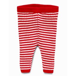 Leggings kötött piros csíkos Téli