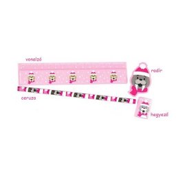 Pink téli mintás 4 db-os írószer készlet