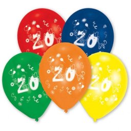 20 éves Happy Birthday léggömb, lufi 10 db-os (25,4 cm)