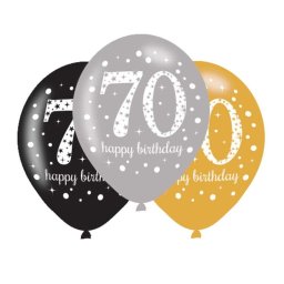 70 éves Happy Birthday léggömb lufi 6 db-os