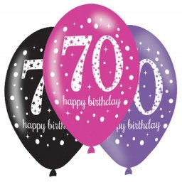 70 éves Happy Birthday léggömb lufi 6 db-os