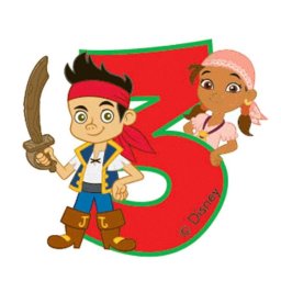 Disney Jake tortagyertya, számgyertya 3 éves