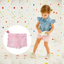 rózsaszín madeirás fodros short