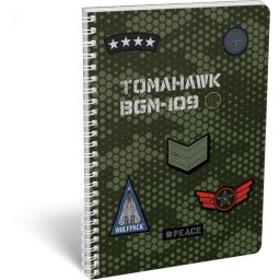 Spirál füzet A4 vonalas Tomahawk minta