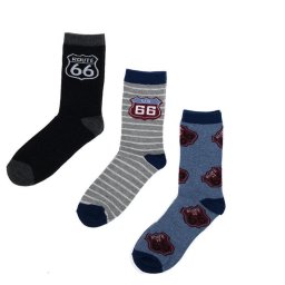 Zokni szett/3db ROUTE66 kék szűrke ÖKOTERMÉK!