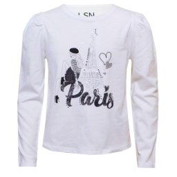 Girl in PARIS hosszú ujjú póló/felső strasszokkal