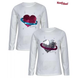 Szíves átfordítható flitteres felső fehér