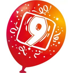 9 éves Happy Birthday léggömb, lufi 6 db-os (25,4 cm)