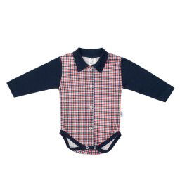 Baba Galléros patentos body New Baby Checkered kék