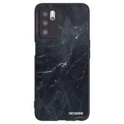 Fekete szilikon tok az alábbi mobiltelefonokra OPPO A16 - Black marble