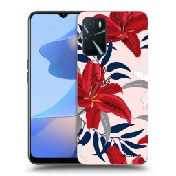 Fekete szilikon tok az alábbi mobiltelefonokra OPPO A16s - Red Lily