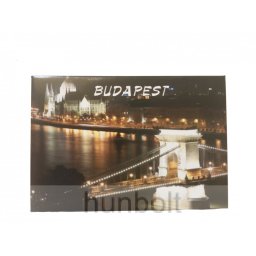 Budapest hűtőmágnes Éjszakai Lánchíd 8x 5,5cm - vinyl