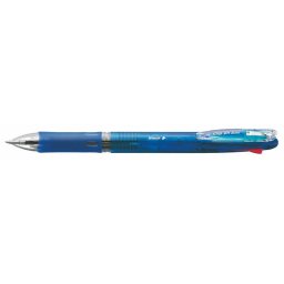 ZEBRA Golyóstoll, 0,24 mm, nyomógombos, négyszínű, ZEBRA "Clip-on Slim 4C", kék